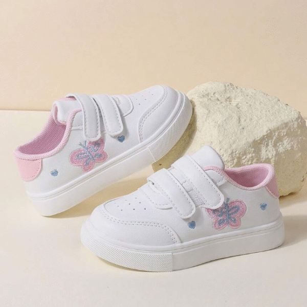 Nouvelles Baskets blanches Rose bonbon / 28