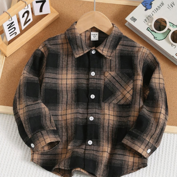 Chemise ample en tissu tissé  Kaki / 7Y