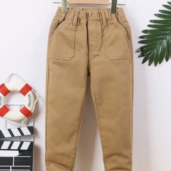 Jeune Garçon Pantalon De Denim Kaki / 7ans