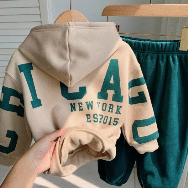 2 pièces Ensemble sweat-shirt à capuche  Multicolore (1-7ans)