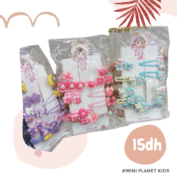 Set 8 Pinces à cheveux de dessin animé