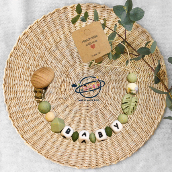 Attache-tétine Thème Olive 🌿