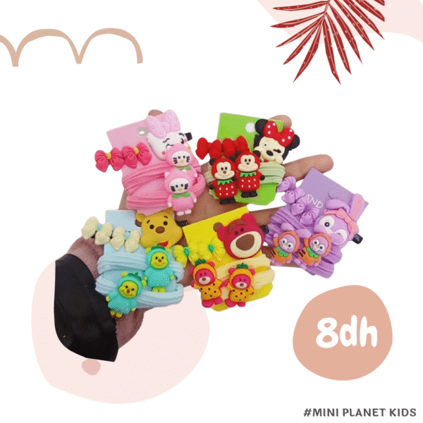 4 pièces bandes et pinces à cheveux colorés