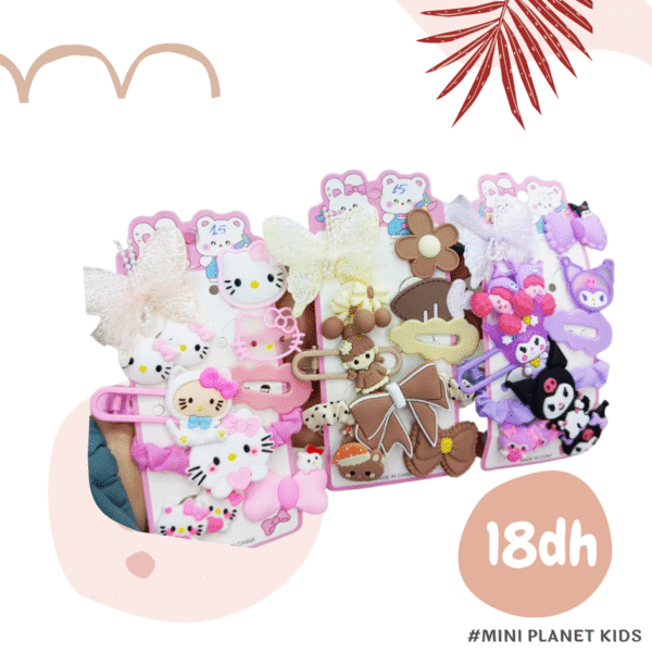 9 pièces pinces à cheveux colorés