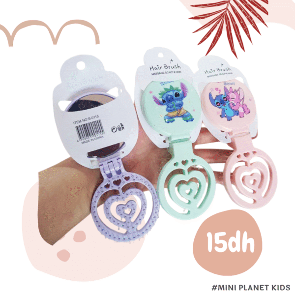 Miroir de voyage pliable, brosse à cheveux