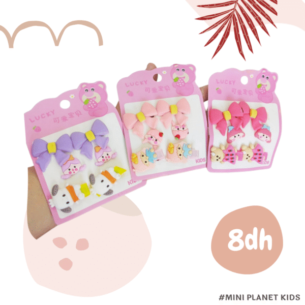 6 pièces/set Pinces à cheveux roses