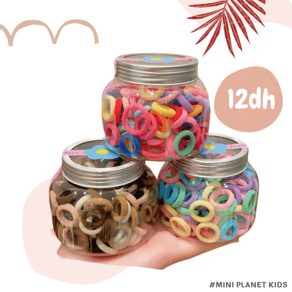 100 élastiques à cheveux de couleurs au hasard