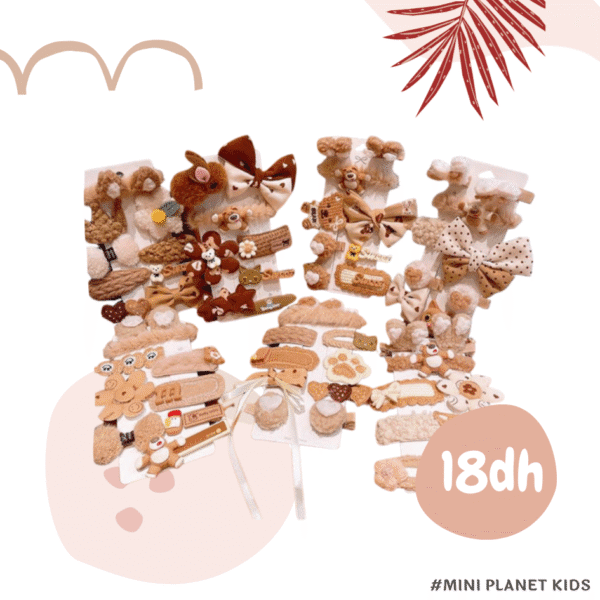 8 pièces Barrettes et pinces à cheveux style bande dessinée nude