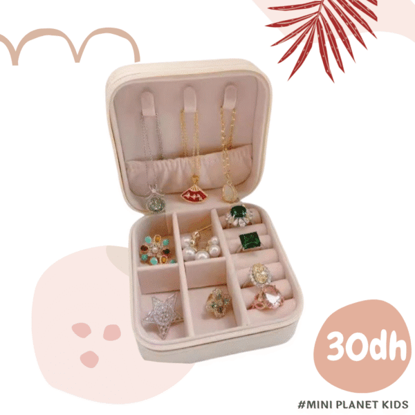 Boîte de rangement portable mini pour bijoux, organisateur de bijoux de voyage pour boucles d'oreilles, colliers,