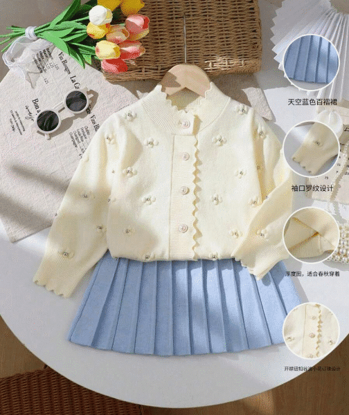 Ensemble 2 pièces pour jeunes filles Beige