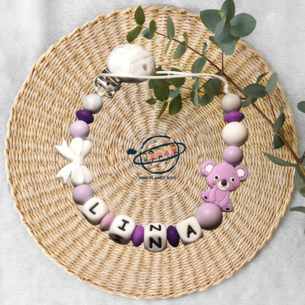 Attache-tétine Thème Mauve koala