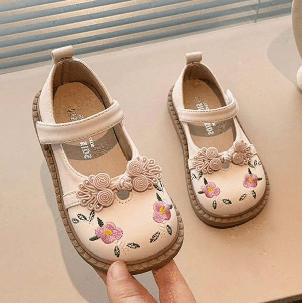 1 paire de chaussures plates de princesse pour filles (22-23-27-29-30)